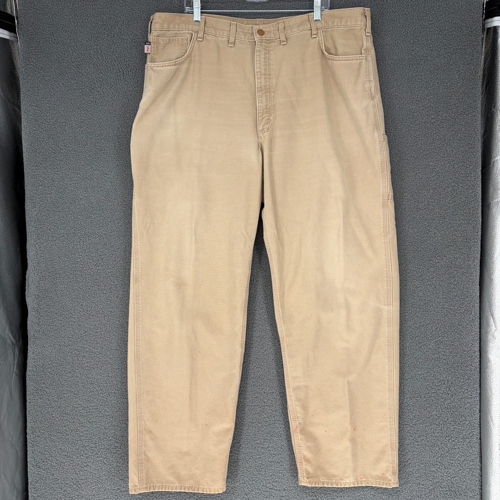 Carhartt FR Pants Mens 44x34 Khaki Flame Resistant Original Fit FRB159-GKH Work